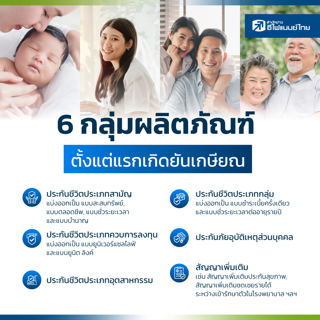 6 กลุ่มผลิตภัณฑ์ ตั้งแต่แรกเกิดยันเกษียณ