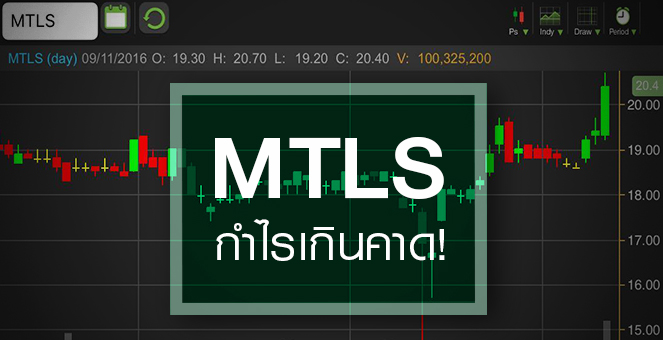 รูป MTLS ทำนิวไฮรอบ 9 เดือน รับกำไร Q3/59 โตเกินคาด ลุ้นหลุดยอดดอย 22.10 บ.