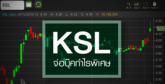 รูป KSL วอลุ่มพุ่ง 700% เก็งบุ๊คกำไรพิเศษ ธ.ค.นี้-ปี 60 ผลงานฟื้นตัวเด่น