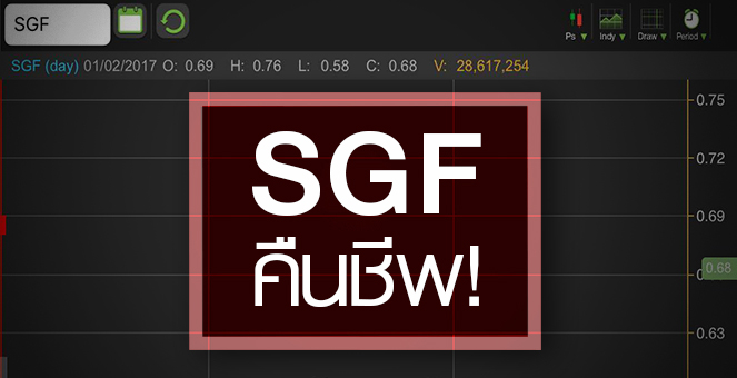รูป SGF คืนชีพกลับมาเทรดวันแรก ราคาวิ่งแรงแซงBV