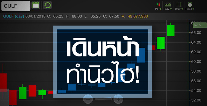 รูป GULF เดินหน้าทำนิวไฮ ดันราคาเกินพื้นฐานปี 61