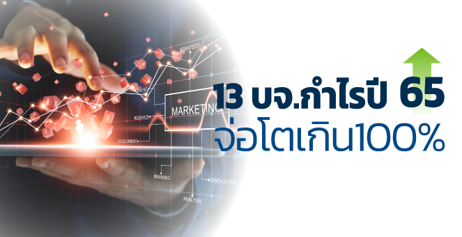 รูป เปิดโผ 13 บจ.กำไรปี 65 จ่อโตเกิน 100% อัพไซด์สูงสุด 75%