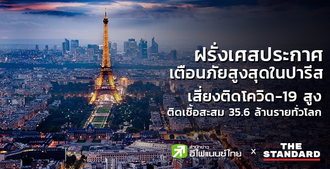 ฝรั่งเศสเตือนภัยสูงสุดในปารีส เสี่ยงติดโควิดสูง สะสม35.6ล้านรายทั่วโลก