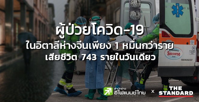 ยอดผู้เสียชีวิตจากโควิด-19 ในอิตาลีสูงถึง 743 ราย ภายในวันเดียว