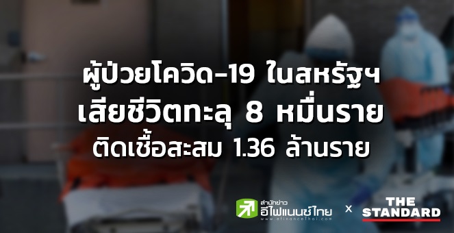 ผู้ป่วยโควิดในสหรัฐฯเสียชีวิตทะลุ 8 หมื่นราย ติดเชื้อสะสม 1.36 ล้านราย