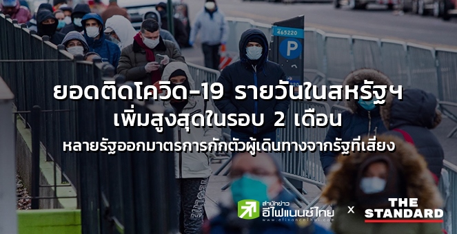 ยอดติดโควิดรายวันในสหรัฐฯ เพิ่มสูงสุดในรอบ 2 เดือน
