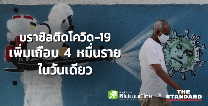 บราซิล ติดโควิดเพิ่มเกือบ 4 หมื่นรายในวันเดียว สหรัฐฯแตะ 2.5 ล้านราย