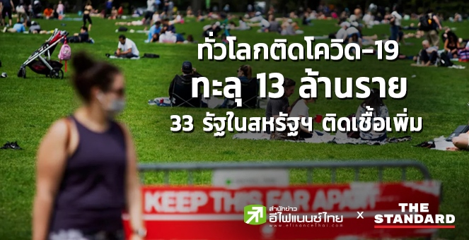ทั่วโลกติดโควิด-19 ทะลุ 13 ล้านราย 33 รัฐในสหรัฐฯมีผู้ติดเชื้อสูงขึ้น