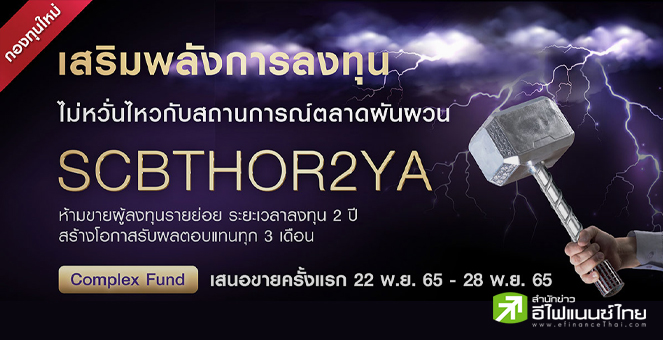 Scbtm SCBAM เปิดขายกองทุน SCBTHOR2YA ชูกลยุทธ์ลงทุนลดความเสี่ยงขาดทุนเงินต้น