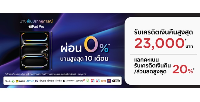 เคทีซี เล็งเห็นเทรนด์คนไทยใช้เทคโนโลยีดิจิทัลสูงต่อเนื่อง จัดแพ็คสุดคุ้มต้อนรับ New iPad 2024 ตอกย้ำคะแนนแทนส่วนลด หรือเครดิตเงินคืน