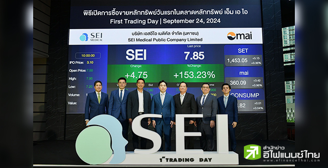 SEI ปลื้มหุ้นพุ่งแรง! นักลงทุนมั่นใจธุรกิจเมกะเทรนด์การแพทย์ แย้มมีดีลพันธมิตหลายรายร่วมลงทุน