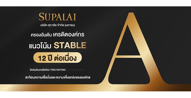 ศุภาลัย ฝ่าปีแห่งความท้าทาย! คว้าเครดิตเรตติ้ง “A” ต่อเนื่อง 12 ปีซ้อน ตอกย้ำศักยภาพการเงินที่แข็งแกร่ง