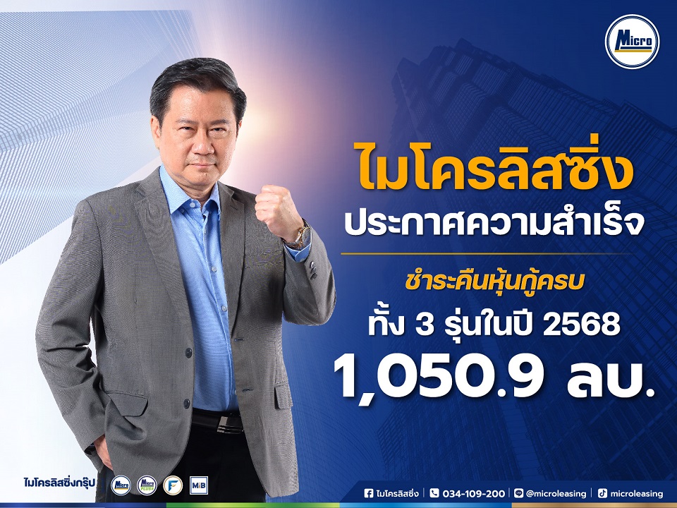 MICRO ประกาศความสำเร็จ คืนหุ้นกู้ครบทั้ง 3 รุ่นในปี 2568