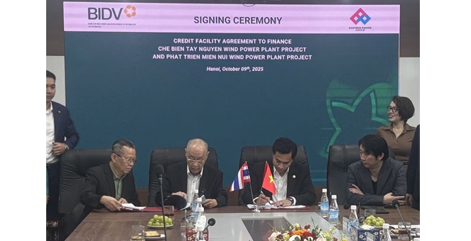 EP ลงนามสัญญาเงินกู้กับ BIDV หนุนโรงไฟฟ้าพลังงานลม 99 MW ในเวียดนาม มูลค่า 3,000 ลบ.