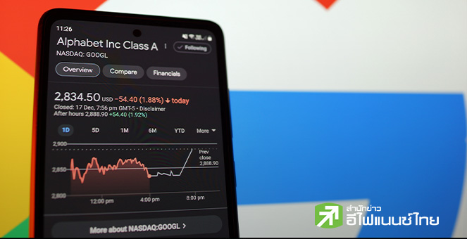หุ้น Alphabet พุ่งแรง ดันมาร์เก็ตแคปใกล้แตะ 4 ล้านล้านดอลล์ รับแรงซื้อหุ้นกลุ่ม AI