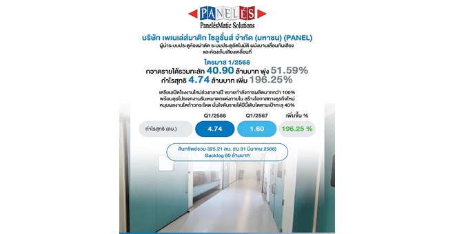 Gossip : PANEL สุดปัง! กำไร Q1/68 โตทะลัก 196.25%