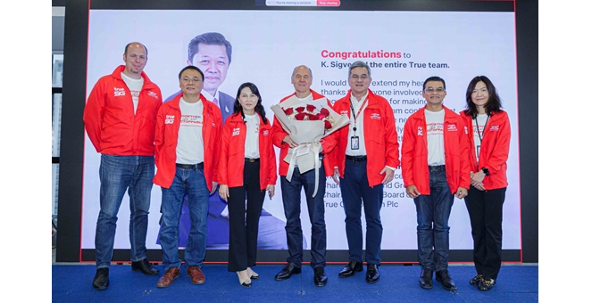ประธานบอร์ดทรู “ศุภชัย เจียรวนนท์” แสดงความยินดีทีมบริหาร คว้าคลื่น 2 ย่านหลัก มูลค่ารวมกว่า 2.6 หมื่นล้านบาท ย้ำก้าวสำคัญสู่ยุคดิจิทัลเต็มรูปแบบ