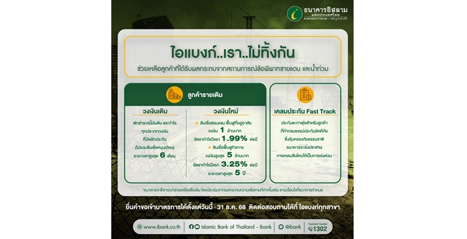 ไอแบงก์..เรา..ไม่ทิ้งกัน ช่วยเหลือลูกค้าที่ได้รับผลกระทบจากสถานการณ์ข้อพิพาทชายแดน และน้ำท่วม