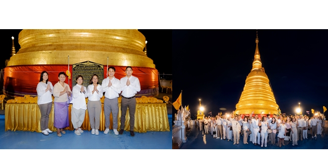 ไทยพาณิชย์ ชวนลูกค้าเอสเอ็มอีห่มผ้าแดง วัดภูเขาทองเสริมมงคลชีวิตและธุรกิจปังตลอดทั้งปี