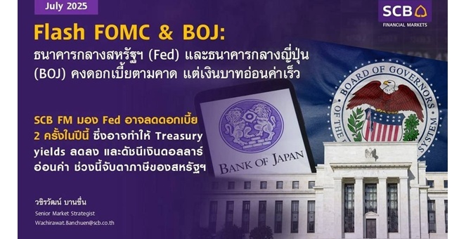 SCB FM มอง Fed อาจลดดอกเบี้ย 2 ครั้งในปีนี้ ซึ่งอาจทำให้ Treasury yields ลดลง และดัชนีเงินดอลลาร์อ่อนค่า ช่วงนี้จับตาภาษีของสหรัฐฯ