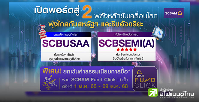 บลจ.ไทยพาณิชย์ มองโอกาสลงทุนธีม AI Adoption แนะนำ 2 กองทุนเด่น SCBUSAA และ SCBSEMI(A)