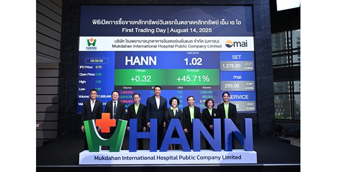 HANN เริ่มซื้อขายในตลาดหลักทรัพย์ เอ็ม เอ ไอ วันแรก