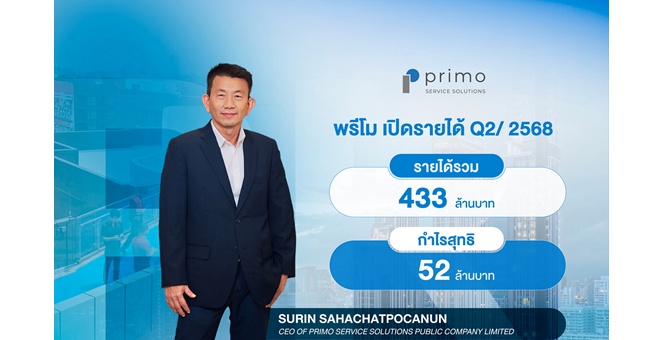 PRI โชว์ผลประกอบการ Q2/68 รายได้ 433 ล้านบาท กำไร 52 ล้านบาท ยกระดับกลยุทธิ์ FOCUS ON CORE มุ่งสร้างการเติบโตอย่างมีคุณภาพและยั่งยืน