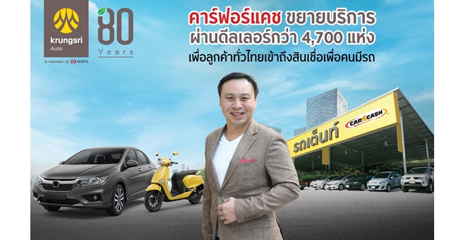 คาร์ฟอร์แคช ขยายบริการผ่านดีลเลอร์กว่า 4,700 แห่งทั่วประเทศ หวังเพิ่มโอกาสการเข้าถึงบริการทางการเงิน ด้วยช่องทางที่หลากหลายอย่างครบวงจร