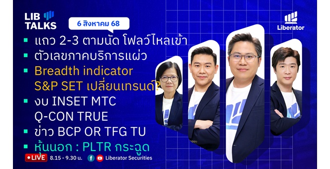 บล.ลิเบอเรเตอร์ : `LIB Guide Daily Strategy` 06/08/68